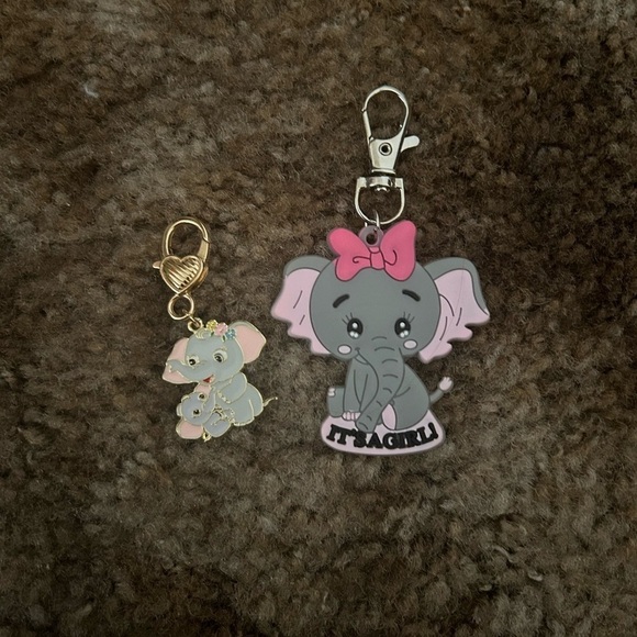 Other - Set of 2 Girl Elephant Key Chains